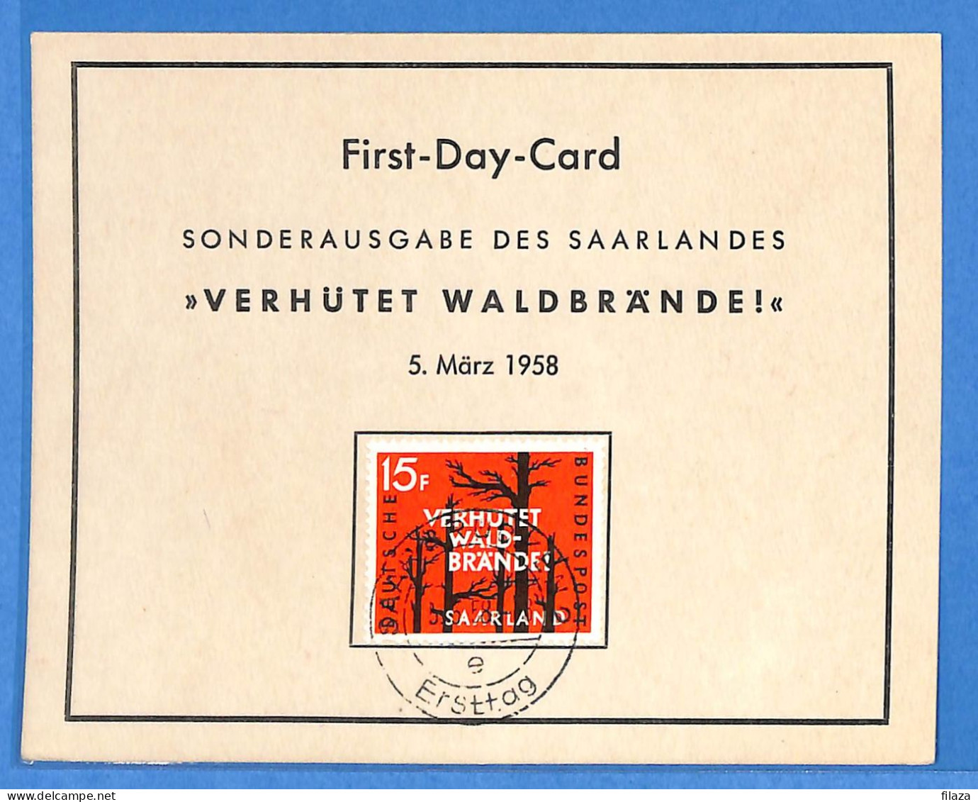 Saar - 1958 - Carte Postale FDC De Saarbrücken - G31878 - FDC