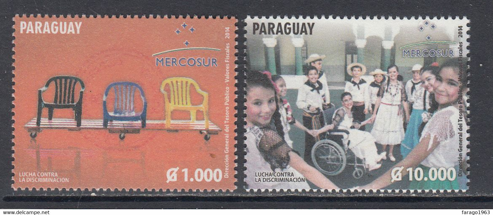 2014 2015 Paraguay Mercosur Non- Discrimination Culture Costumes Complete Set Of 2 MNH - Paraguay