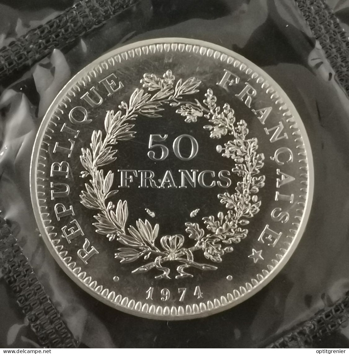 50 FRANCS HERCULE ARGENT 1974 FDC SCELLEE ISSUE DU COFFRET / UNC SILVER - 50 Francs