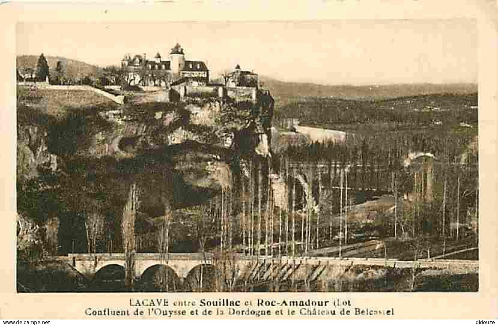 46 - Lacave - Entre Souillac Et Rocamadour - Confluent De L'Ouysse Et De La Dordogne Et Le Château De Belcastel - Carte  - Lacave