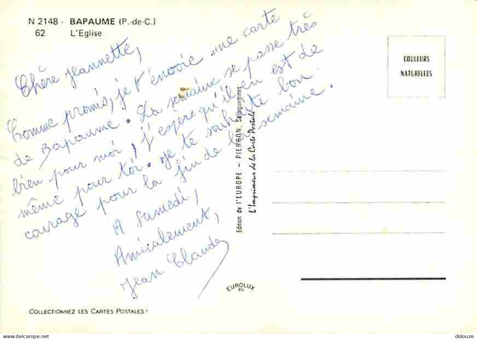 62 - Bapaume - L'Eglise - Roses - Fleurs - CPM - Voir Scans Recto-Verso - Bapaume