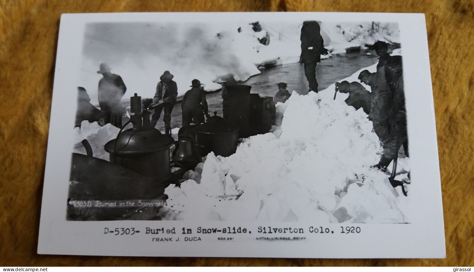 CPM REPRO DOCUMENT SILVERTON COLORADO 1920 BURIED IN SNOW SLIDE FRANK DUCA D 5303 PHOTO KODAK - Sonstige & Ohne Zuordnung
