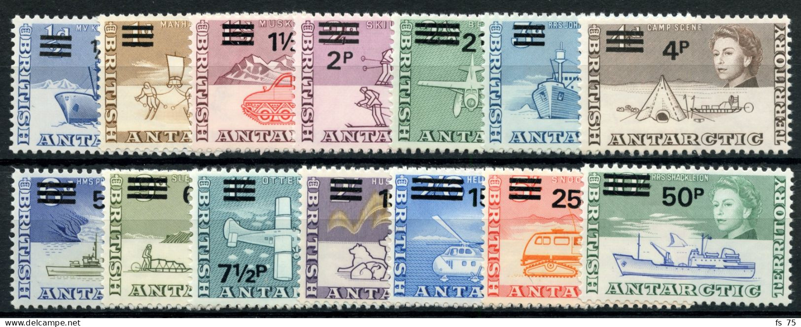 BRITISH ANTARCTIC TERRITORY - N°25 A 38 ANTARCTIC RESEARCH - NEUFS - Nuevos