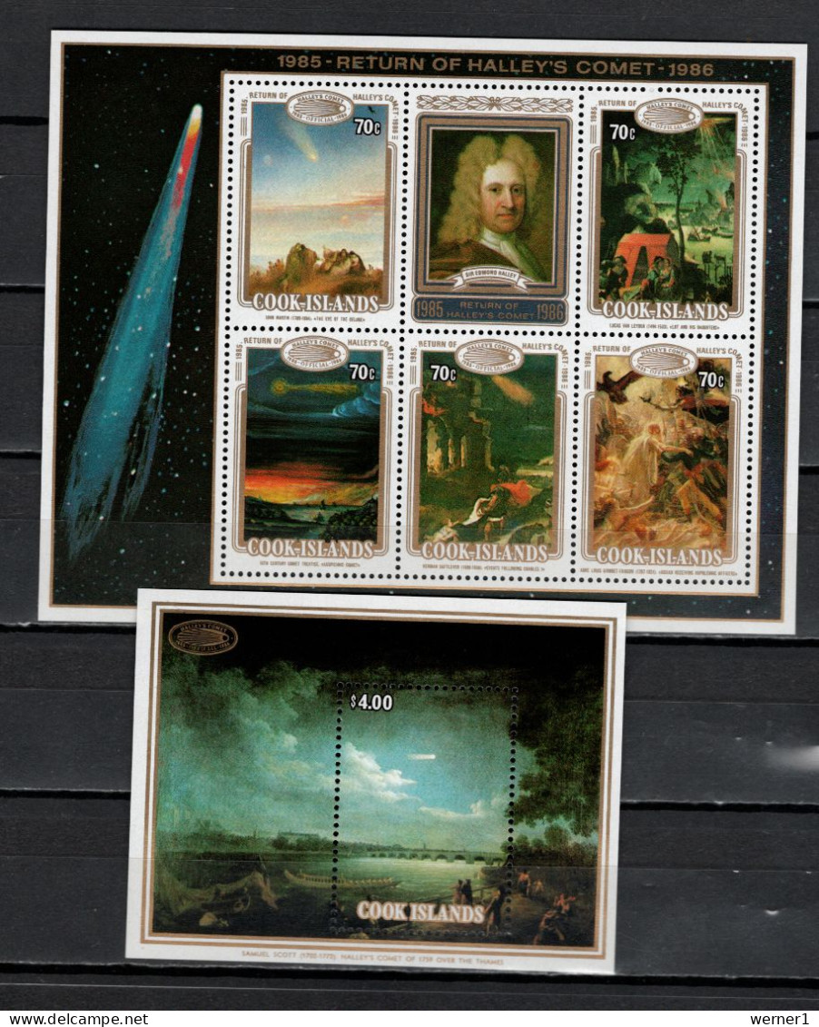 Cook Islands 1986 Space, Halley's Comet 2 S/s MNH - Oceania