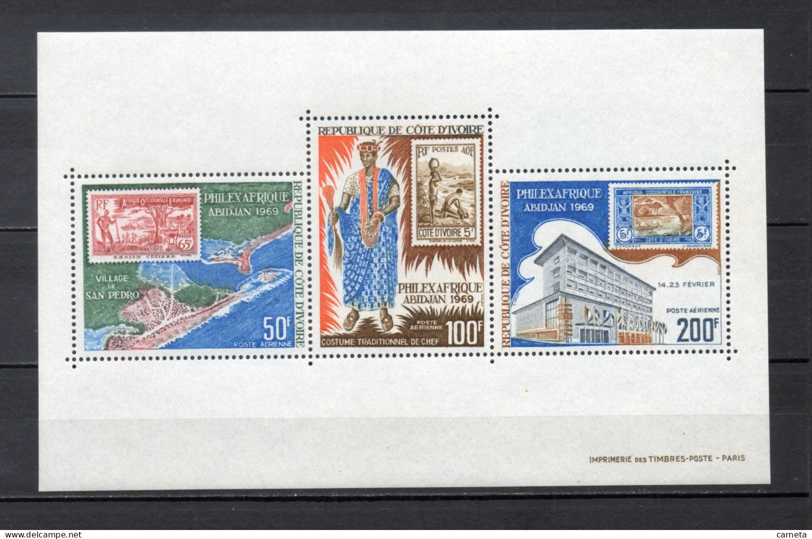 COTE D'IVOIRE  BLOC  N° 4    NEUF SANS CHARNIERE COTE 20.00€     EXPOSITION PHILATELIQUE - Côte D'Ivoire (1960-...)