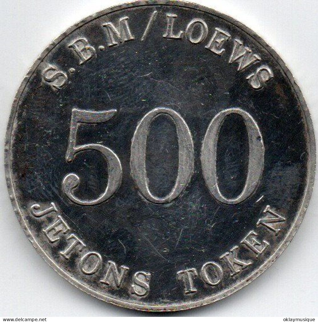 Jeton Token 500 = 500frs Monaco Année 1980 Poids 35,5 Gr 41 Millimetre - Casino