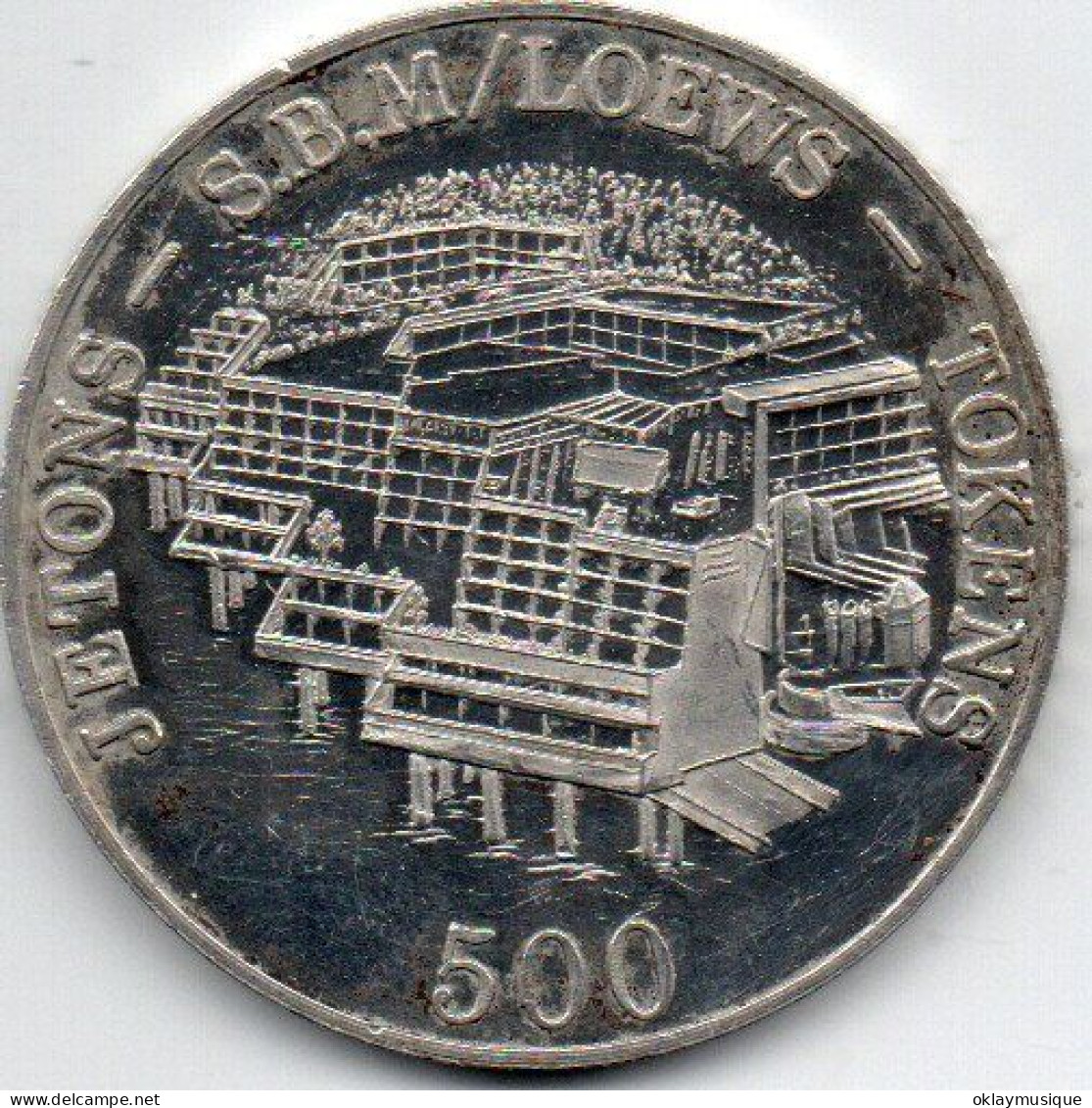 Jeton Token 500 = 500frs Monaco Année 1980 Poids 35,5 Gr 41 Millimetre - Casino