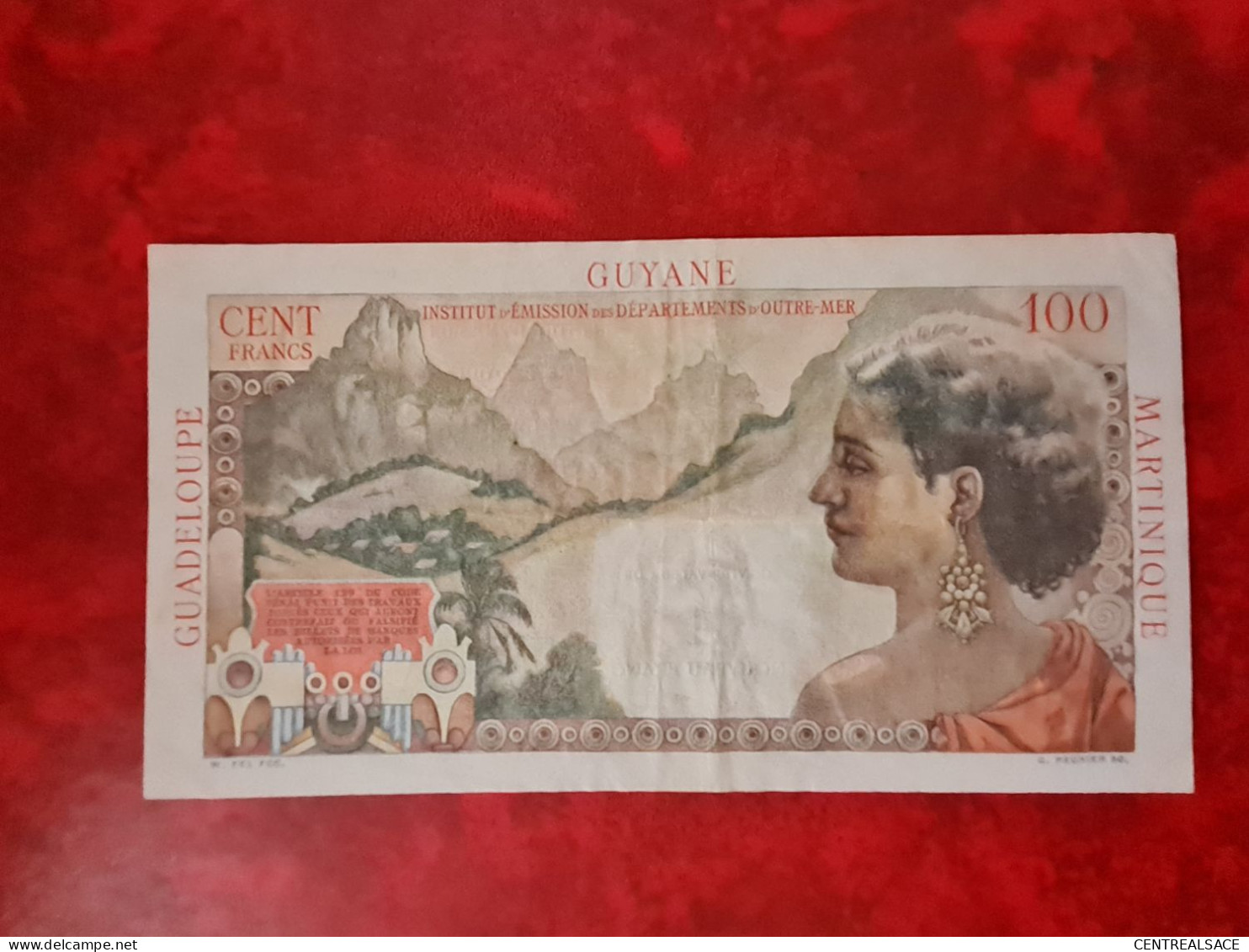 BILLET 100 FRANCS BANQUE DE  GUYANE GUADELOUPE MARTINIQUE OUTRE MER 1 NOUVEAU FRANC - Ohne Zuordnung