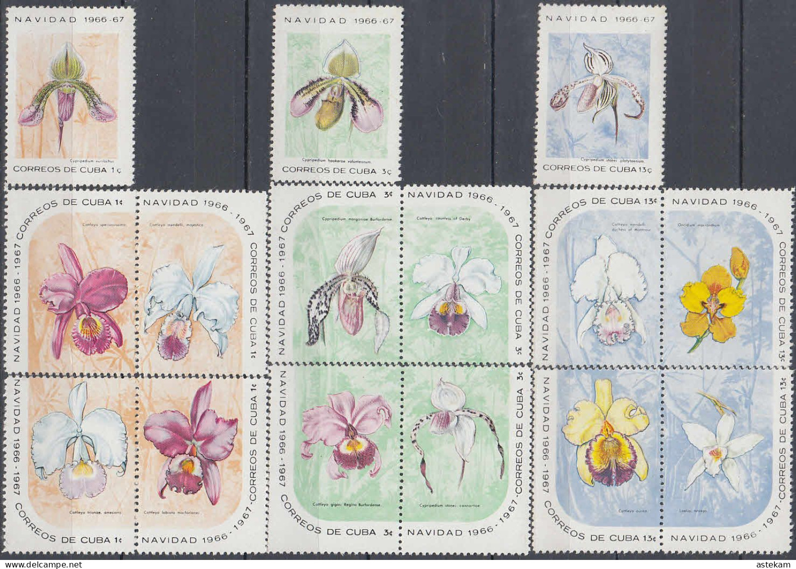CUBA 1966, CHRISTMAS, FLOWERS, ORCHIDS, COMPLETE, MNH SERIES With GOOD QUALITY, *** - Neufs