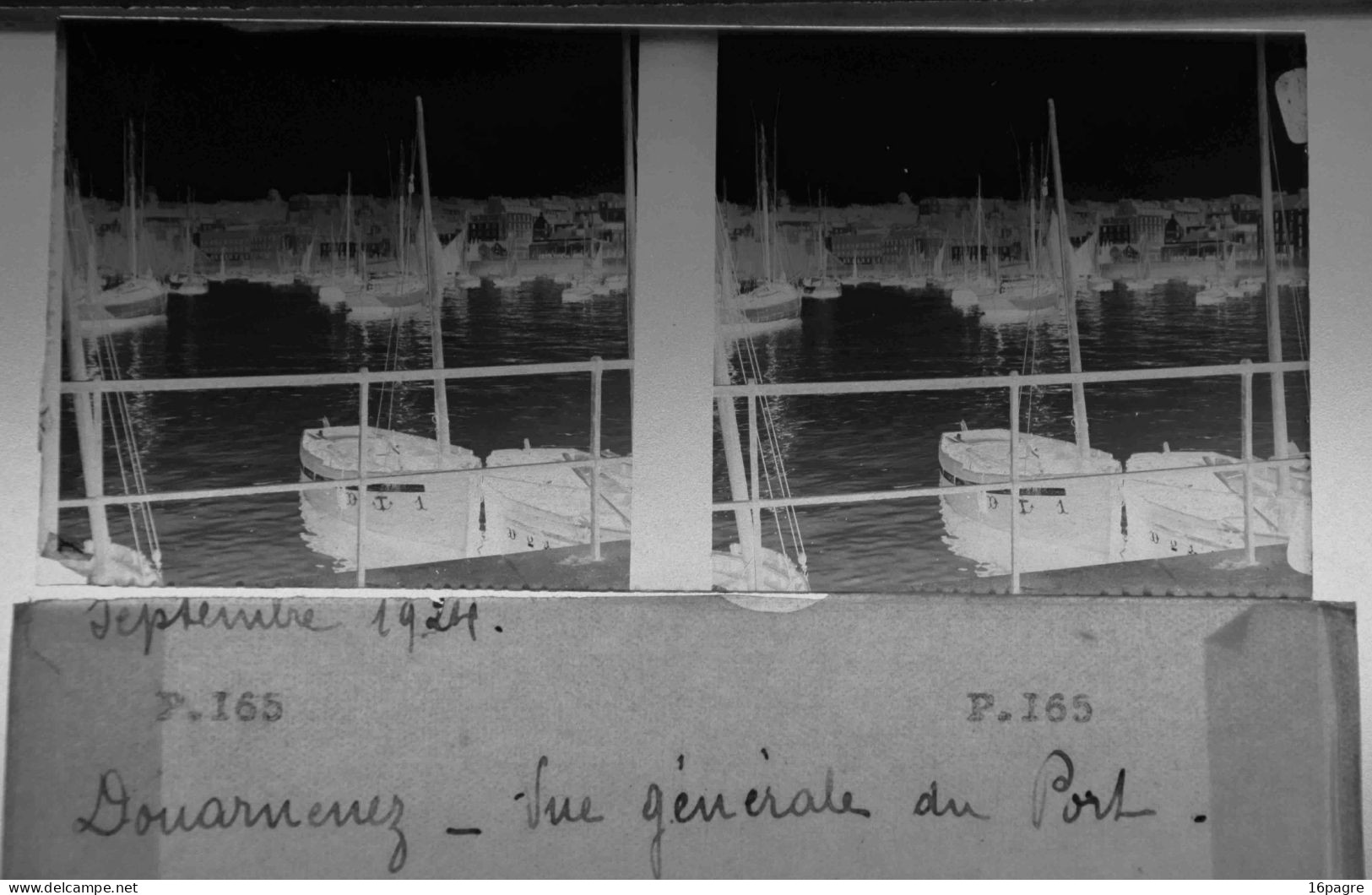 LOT DE 4 PLAQUES DE VERRE STÉRÉO. PORT DE DOUARNENEZ, BATEAUX DE PÊCHE. 1924. FINISTÈRE - Plaques De Verre