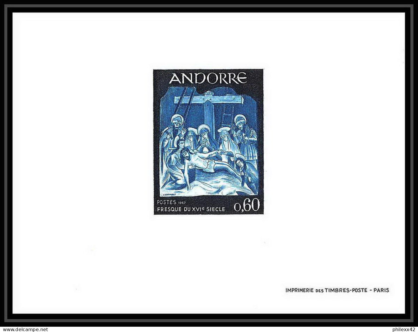 Andorre (Andorra) N°184/186 Cote 165 Fresques De La Maison Des Vallées Tableau (Painting) épreuve De Luxe (deluxe Proof) - Nuevos