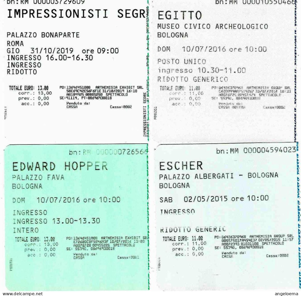 ITALIA ITALY - 10 Biglietti Ticket Mostre Arte - Tickets D'entrée