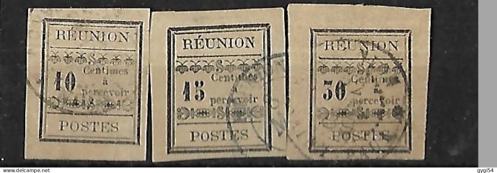 REUNION 1889   Timbres Taxe Cat Yt N° 2, 3, 5 - Postage Due