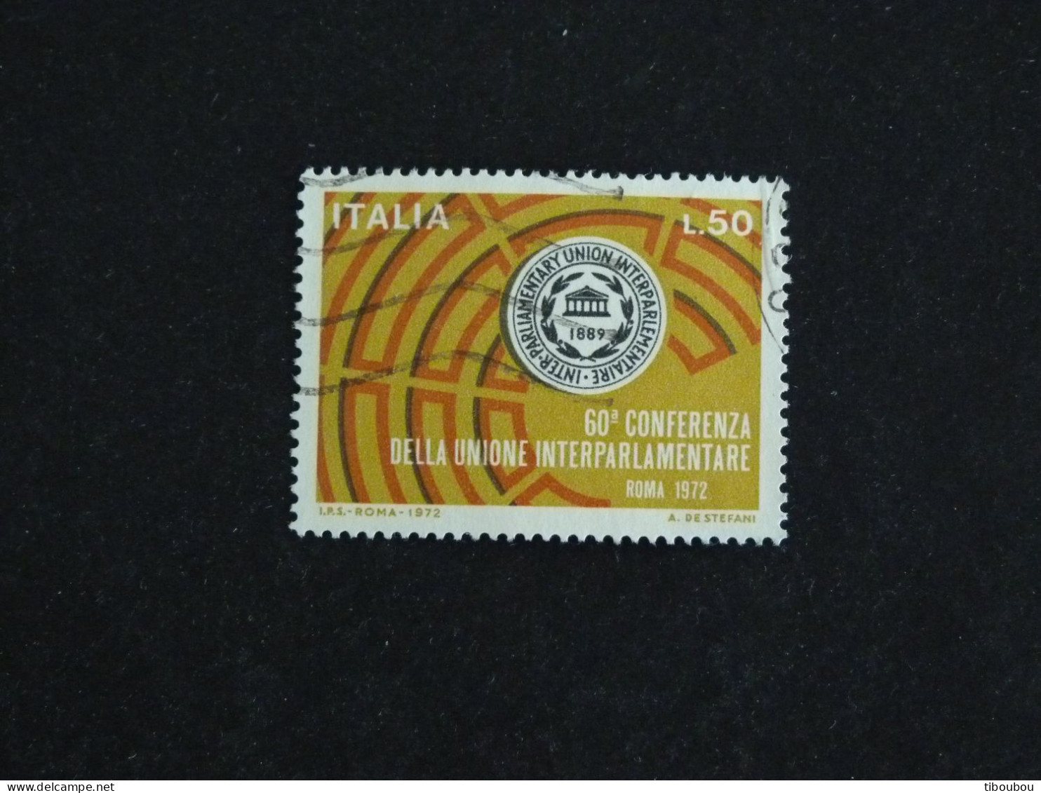 ITALIE ITALIA YT 1107 OBLITERE - UNION INTERPARLEMENTAIRE EMBLEME ET HEMICYCLE - 1971-80: Gebraucht