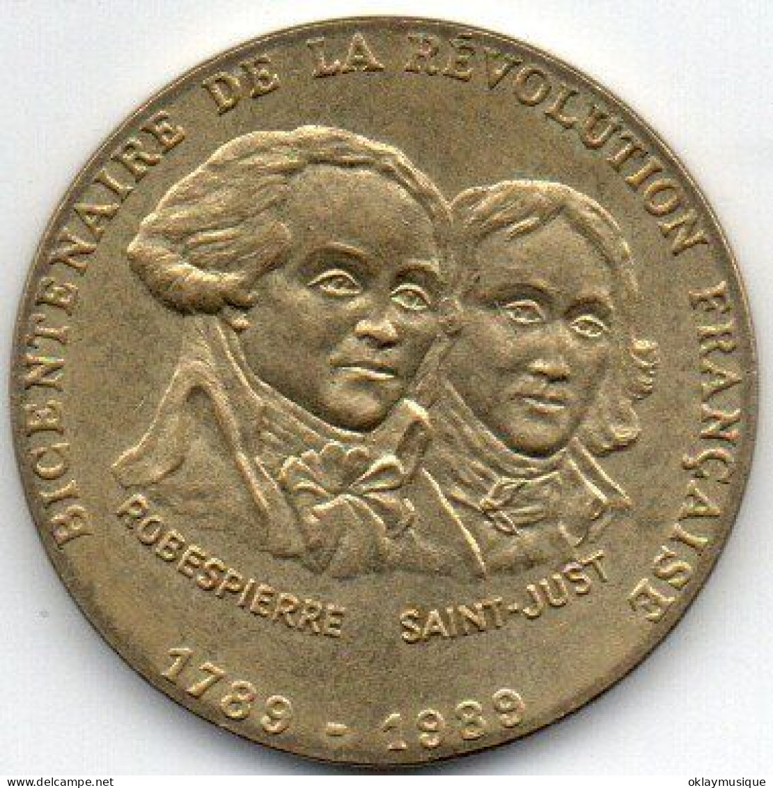 Medaille Du Bicentenaire De La Révolution Robespierre Et Saint Juste 1789-1989  (monnaie De Paris) - Casino