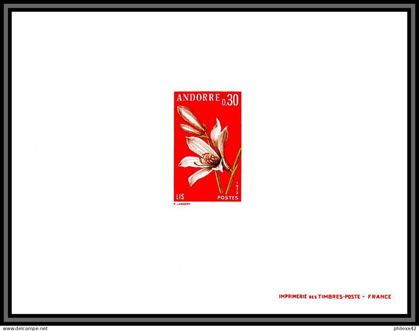 Andorre (Andorra) N°229/231 Lis Ancolie Columbine Oeuillet Carnation Lily 1973 Fleurs Flowers épreuve Deluxe Proof - Ongebruikt