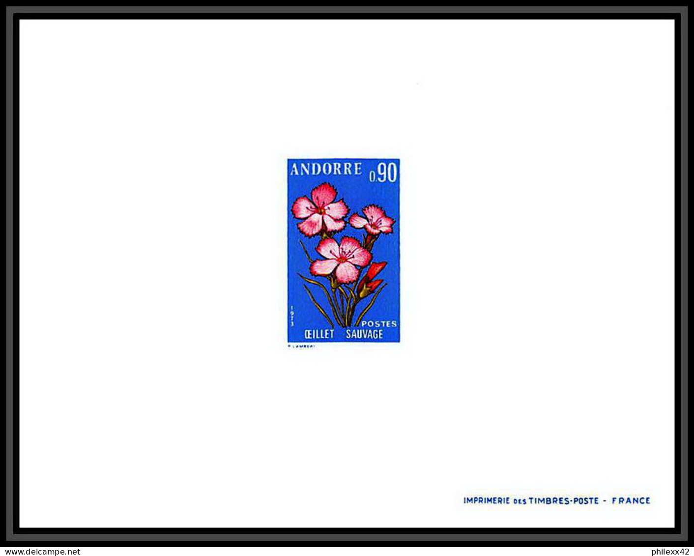 Andorre (Andorra) N°229/231 Lis Ancolie Columbine Oeuillet Carnation Lily 1973 Fleurs Flowers épreuve Deluxe Proof - Unused Stamps