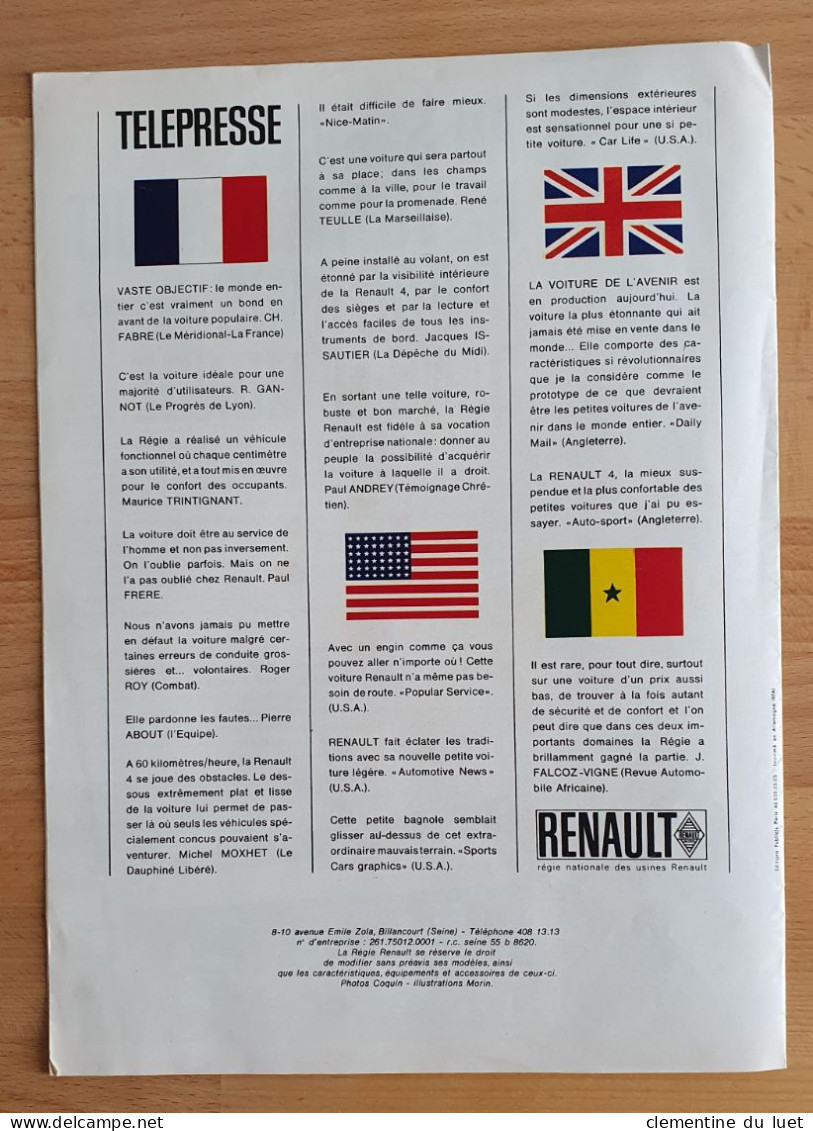 DOCUMENTS BROCHURE RENAULT 4 L