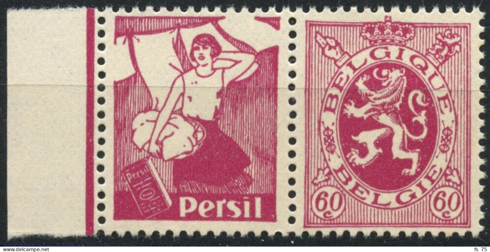 BELGIQUE - COB PU 40 - 60C LION HERALDIQUE TIMBRE PUBLICITAIRE "PERSIL" - NEUF - Postfris