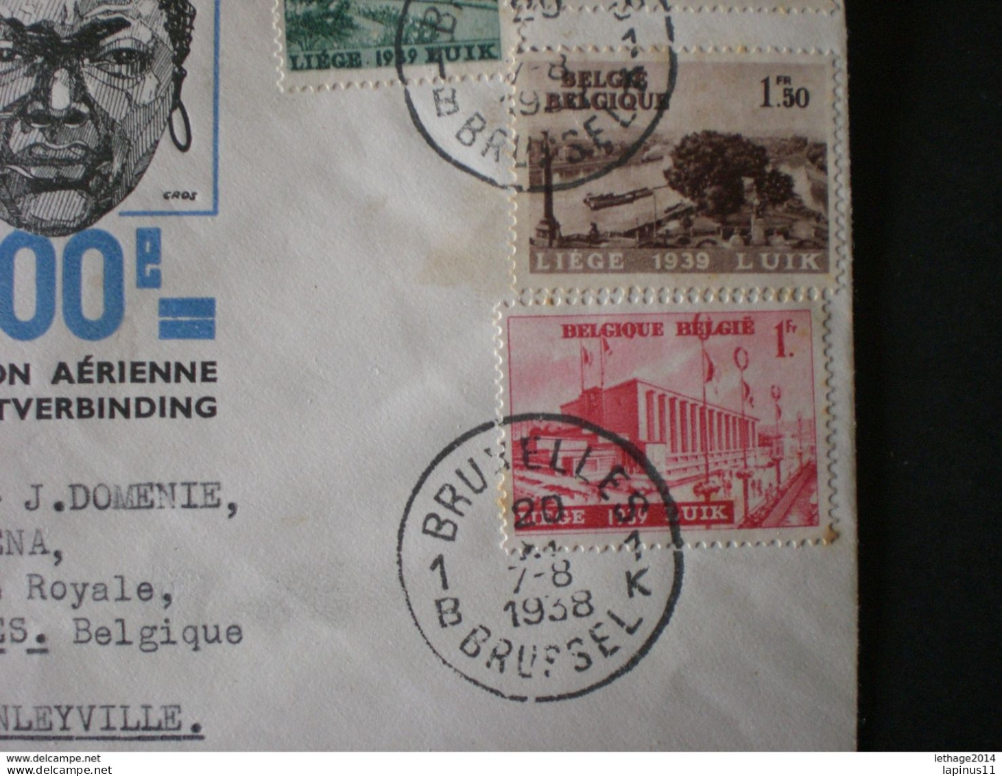 CONGO - BELGIO CONGO - BELGIE BELGIQUE COVER ENVELOPE 1938 AVION AIRMAIL STANLEYVILLE (CONGO) X BRUXELLES (BELGIO ) - Parcel Post