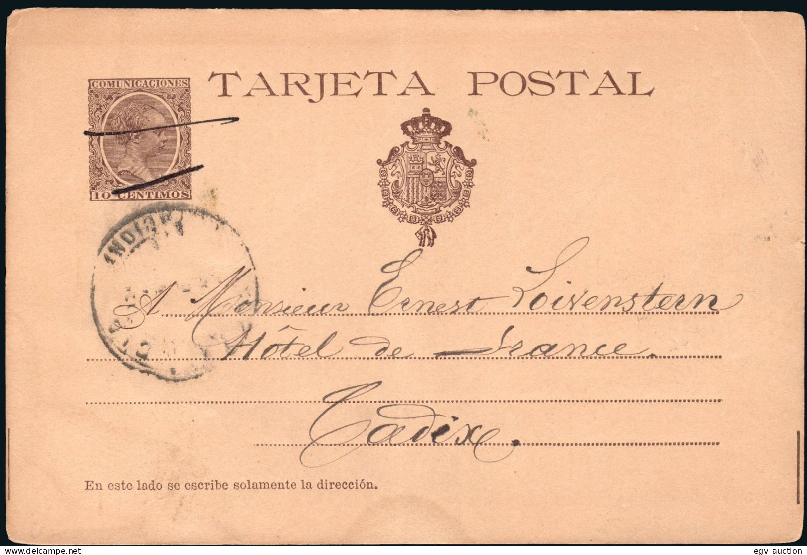 Madrid - Edi O 27 - Entero Postal Mat "Rayas Tinta" + Mat "Madrid - Estación 1891" A Cádiz - 1850-1931