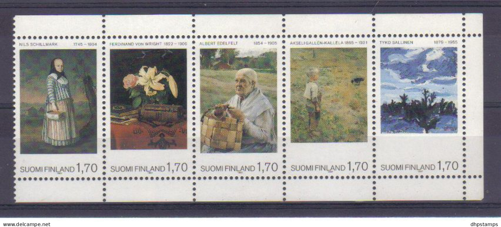 Finland  1987 Art Museum Centenary Strip Y.T. 987/991 ** - Unused Stamps