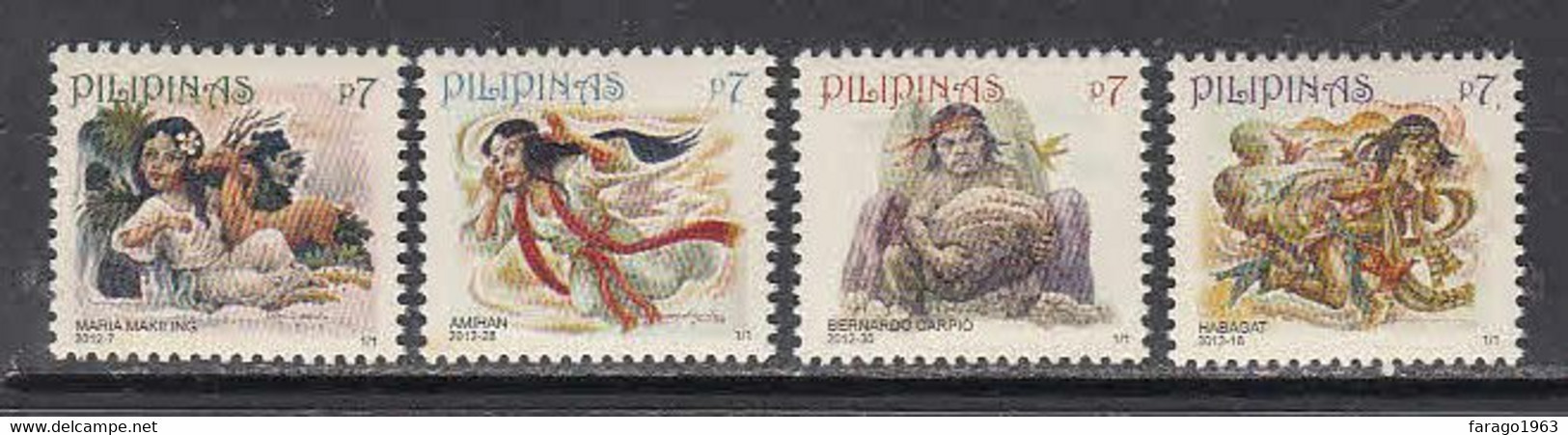 2012 Philippines Weather Gods Earthquakes Complete Set Of 4  MNH - Filippijnen