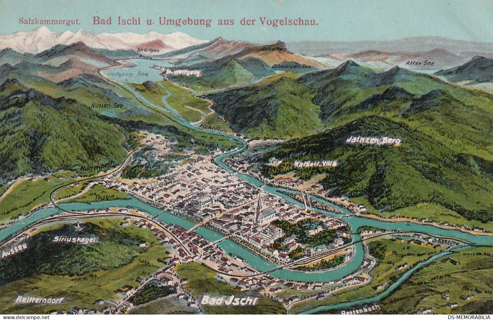 Bad Ischl Und Umgebung Aus Der Vogelschau 1922 - Bad Ischl