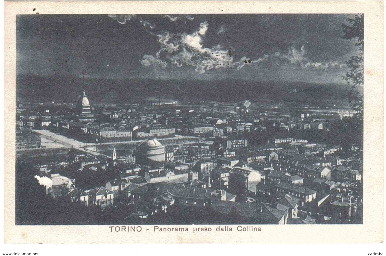 CARTOLINA TORINO PANORAMA PER ITALIA CON ANNULLO TARGHETTA - Panoramic Views