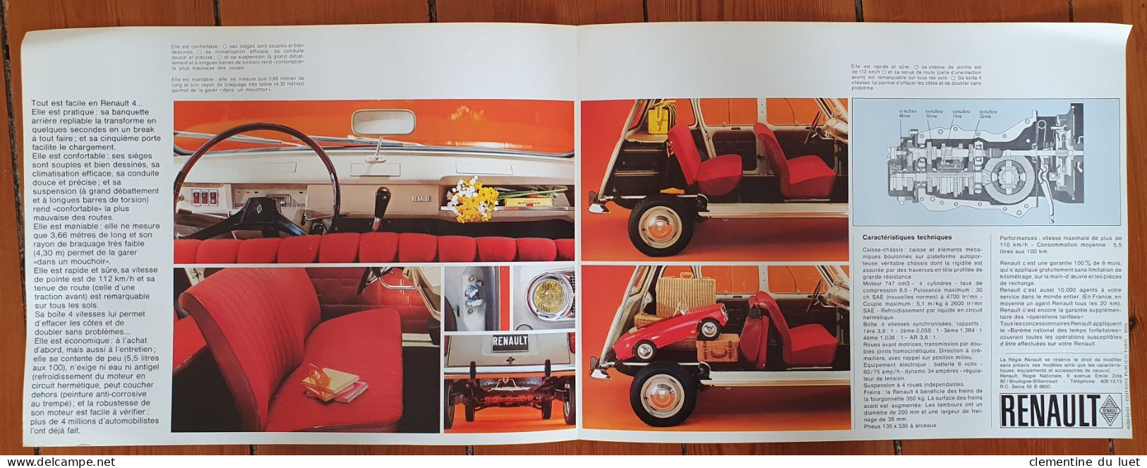 DOCUMENTS BROCHURE RENAULT 4 L - Cars