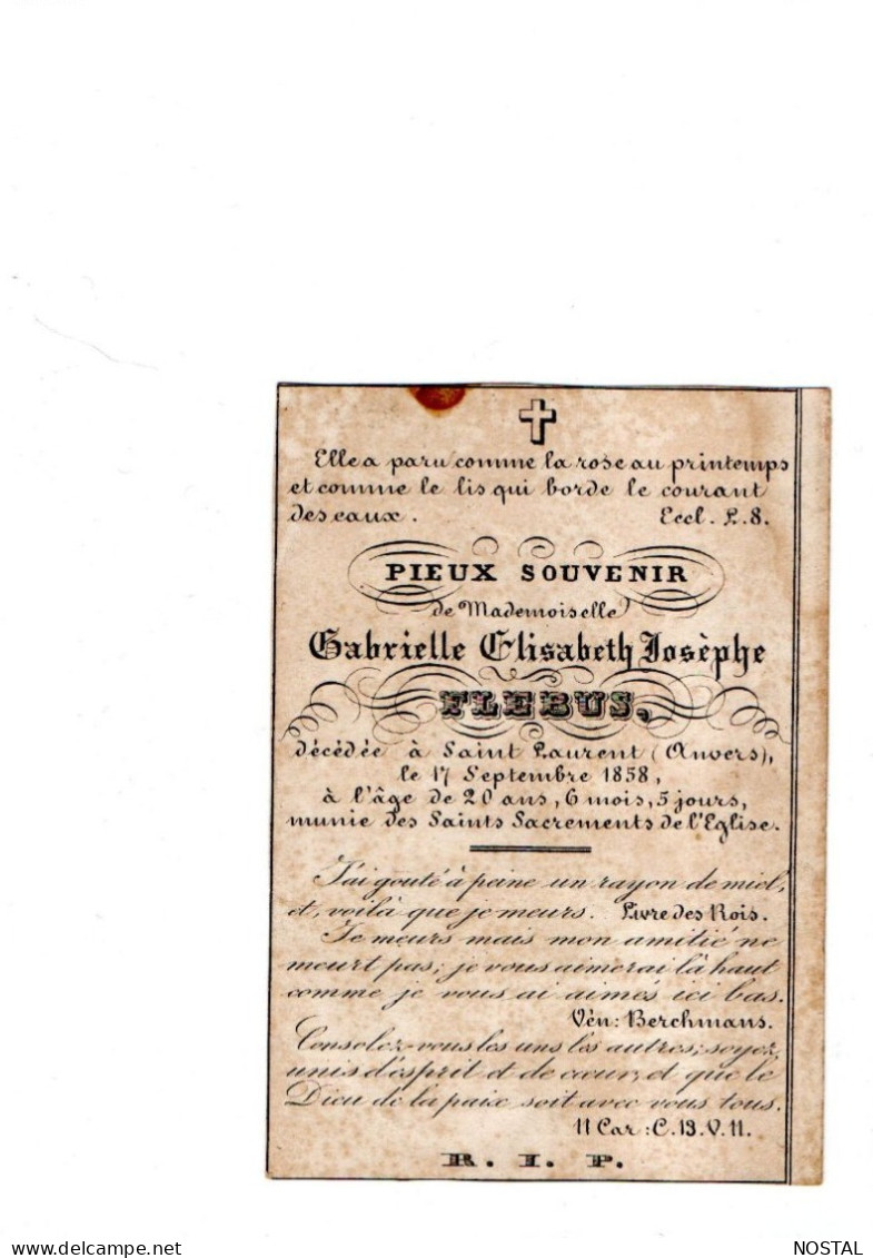 Doodsprentje Met Antwerps Kerkje 1858 - Kortrijk