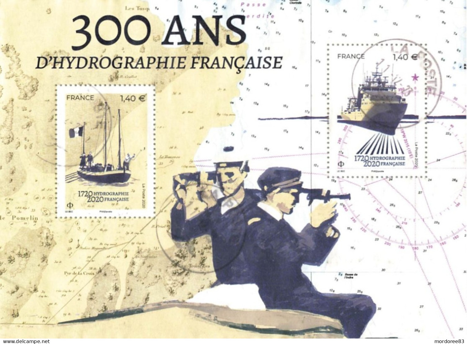 FRANCE 2020 BLOC OBLITERE 300 ANS D HYDROGRAPHIE FRANCAISE - F 5398 - Usados