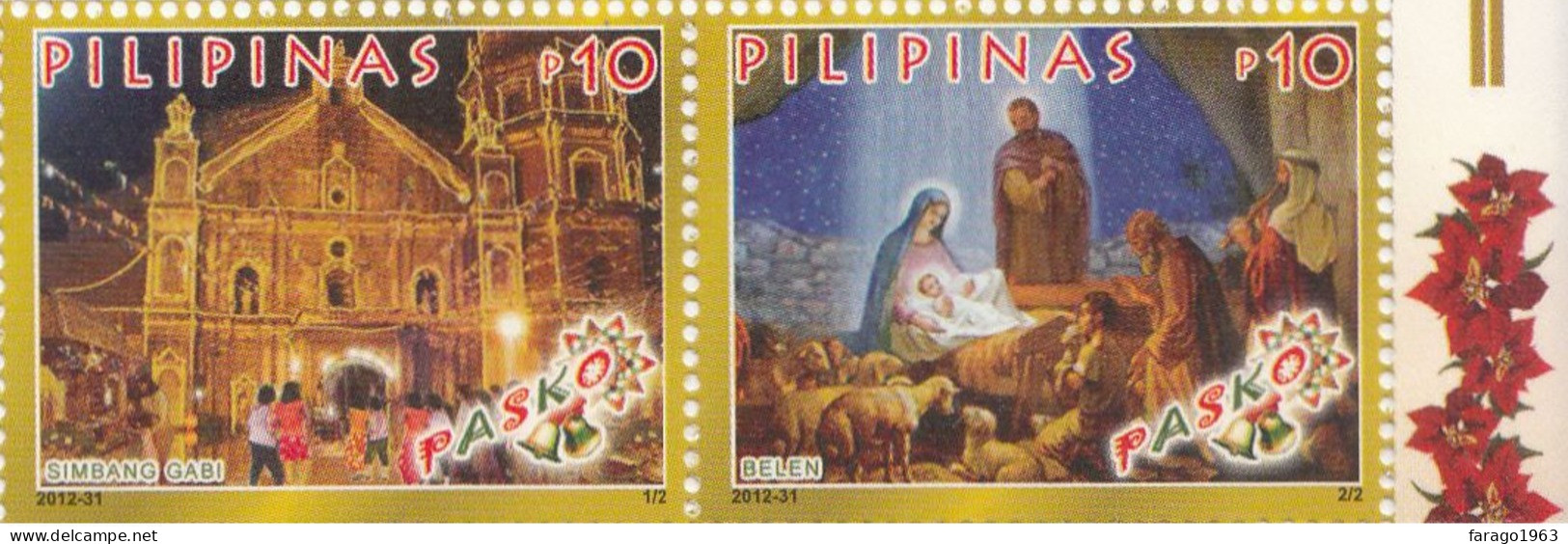 2012 Philippines Christmas Noel Navidad Complete Pair  MNH - Philippinen