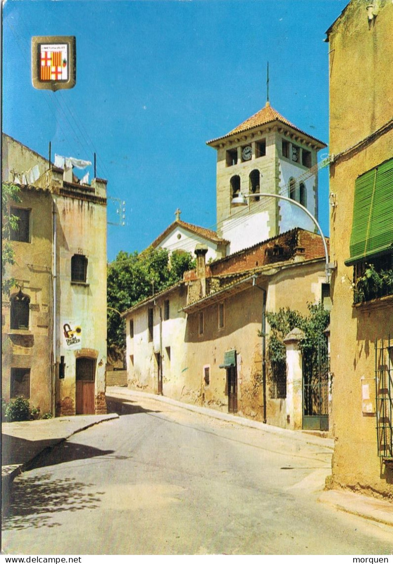 54739. Postal ATMELLA De VALLES (Barcelona) 1974, Vista Carrer De L'Esglesia - Storia Postale