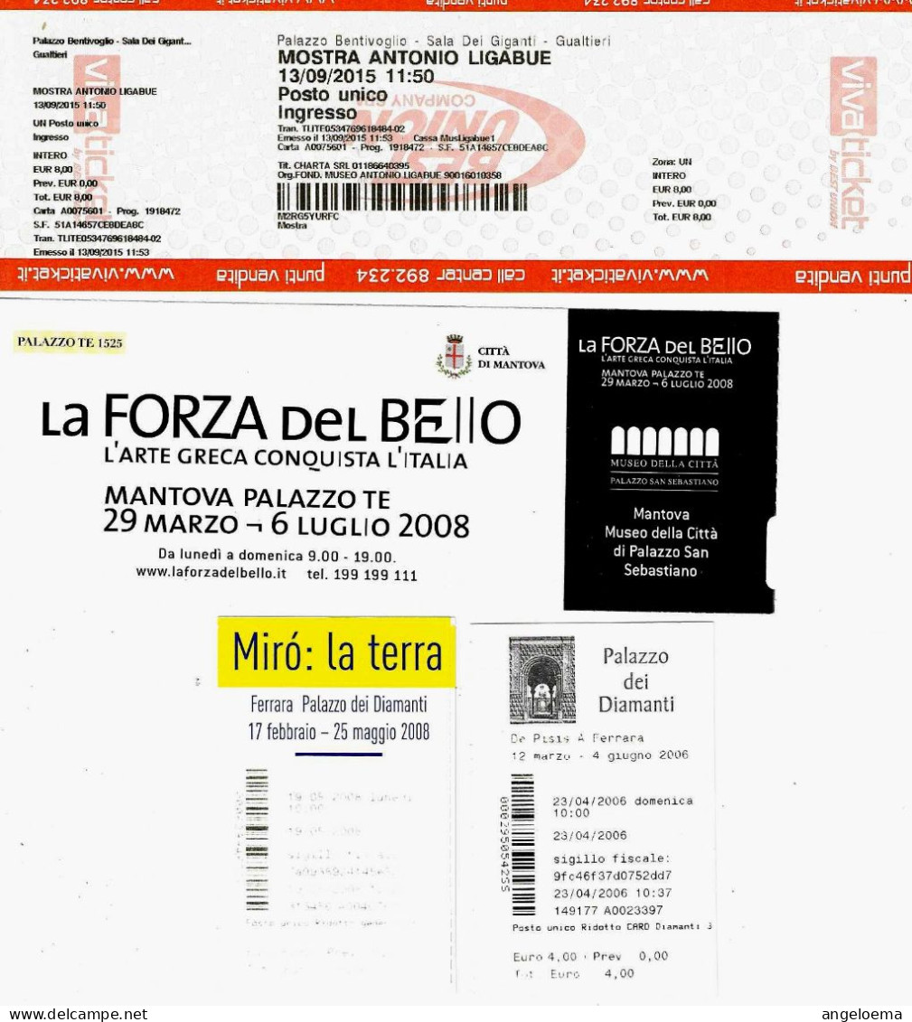 ITALIA ITALY - 10 Biglietti Ticket Mostre Arte - Tickets D'entrée