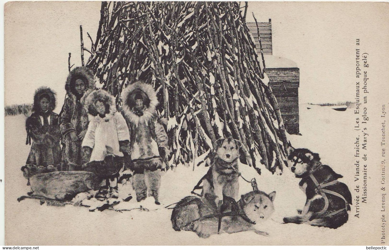 CP 4 Cartes Vie Dans L'Ocean Arctique Esquimaux Inuit Ca 1910 - Non Classés