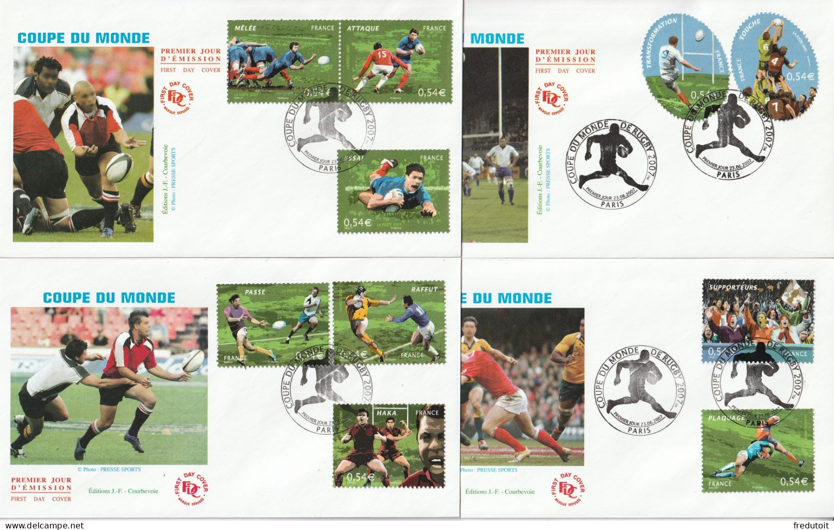 FDC - 2007 - Coupe Du Monde De Rugby - 2000-2009