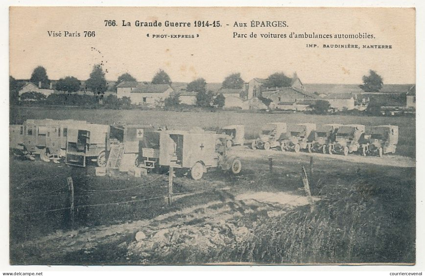 CPA - LES EPARGES (Meuse) - Aux Eparges - Parc De Voitures D'ambulances Automobiles - Autres & Non Classés