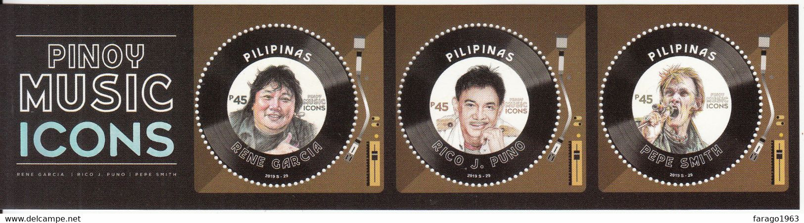 2019 Philippines Music Icons Singers "record Player" Souvenir Sheet - Filipinas