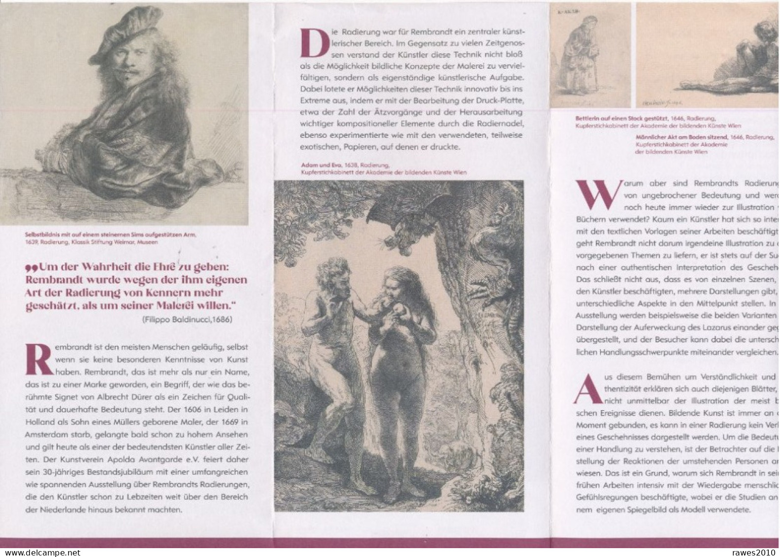 BRD Apolda Kunsthaus Ausstellung 2024 Rembrandt Meisterwerke Der Radierkunst - Zeitschriften & Kataloge
