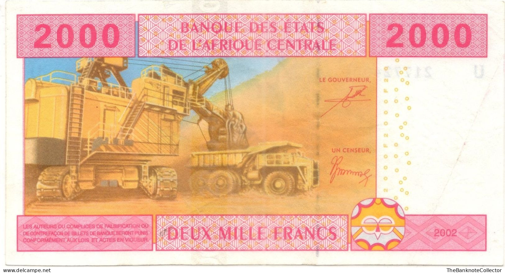 Central African States 2000 Francs 208-U  Cameroun ND 2002 AUNC - Central African States