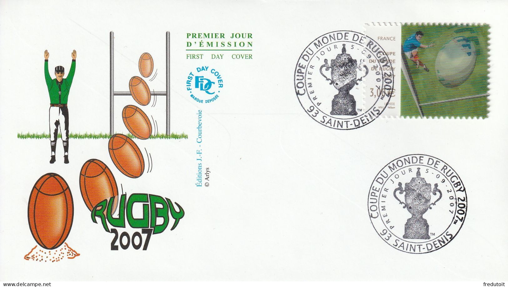 FDC - 2007 - Coupe Du Monde De Rugby - Lenticulaire - - 2000-2009