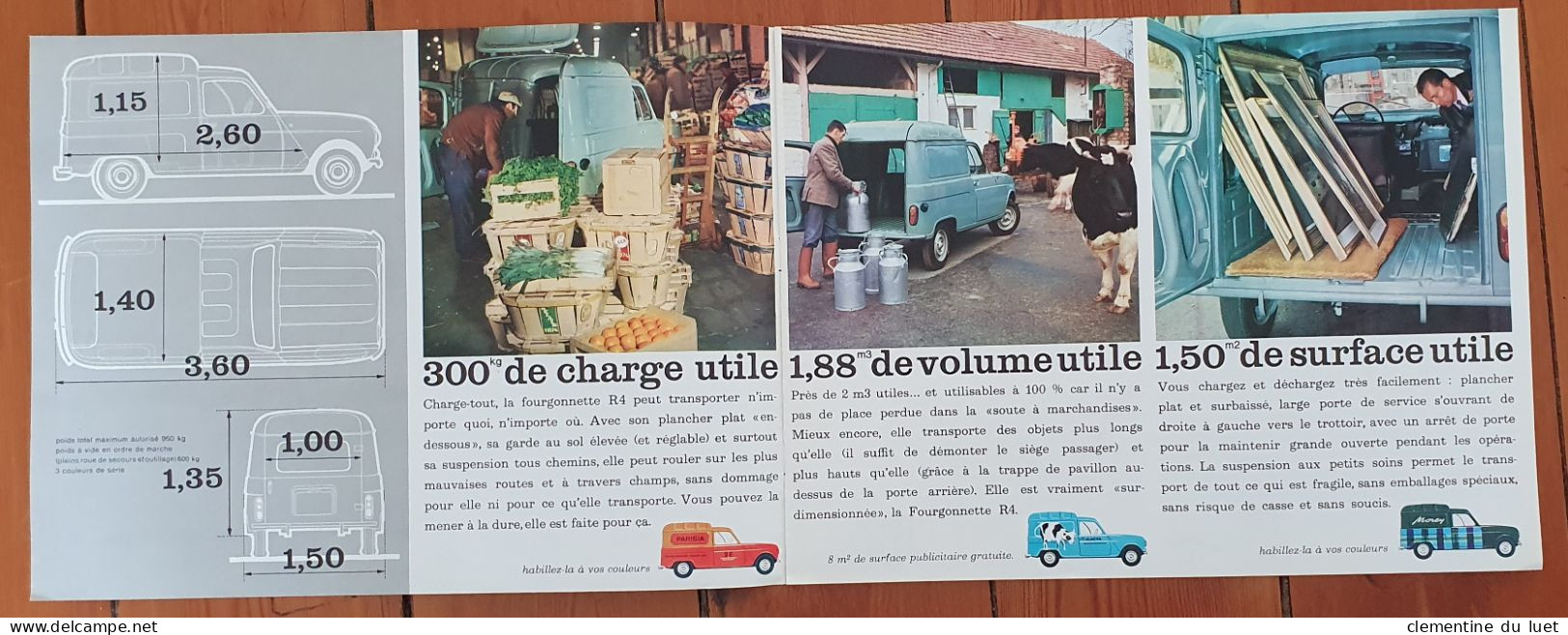 DOCUMENTS BROCHURE RENAULT 4 L FOURGONETTE