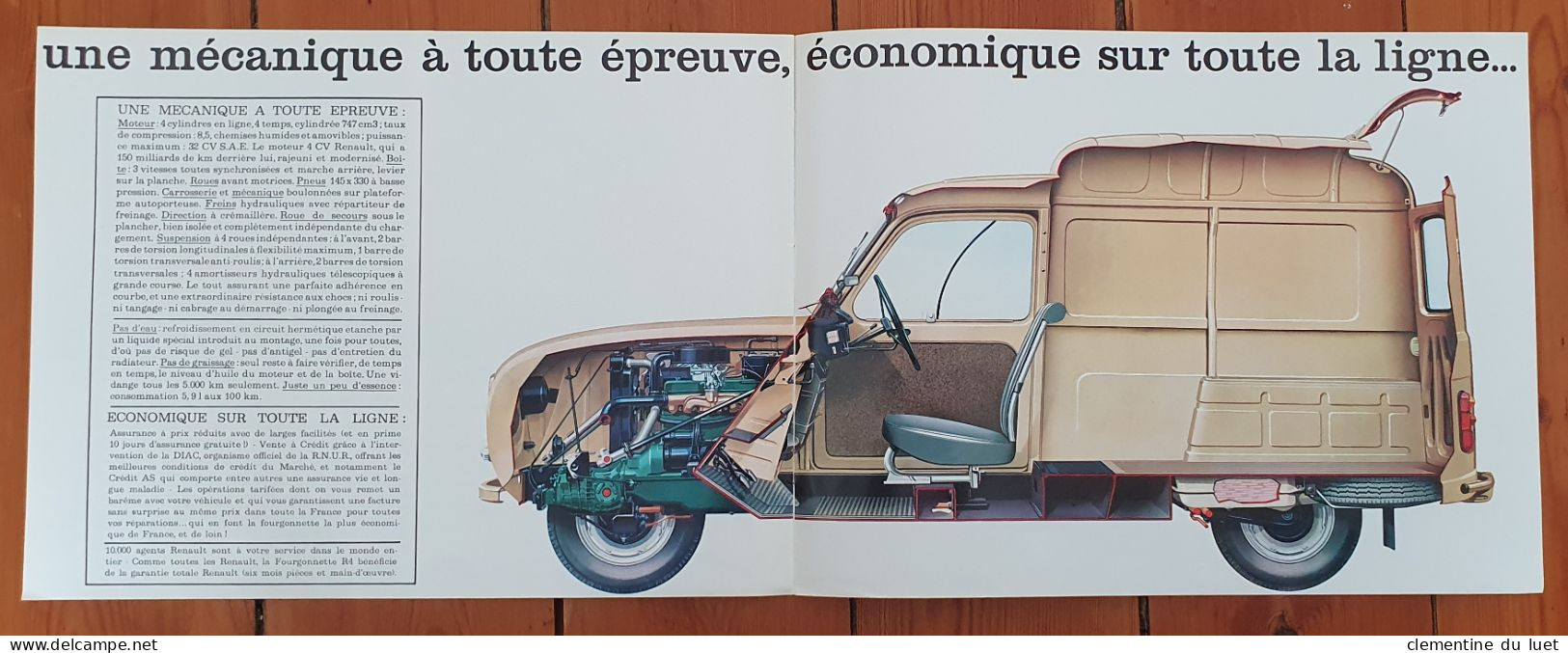 DOCUMENTS BROCHURE RENAULT 4 L FOURGONETTE