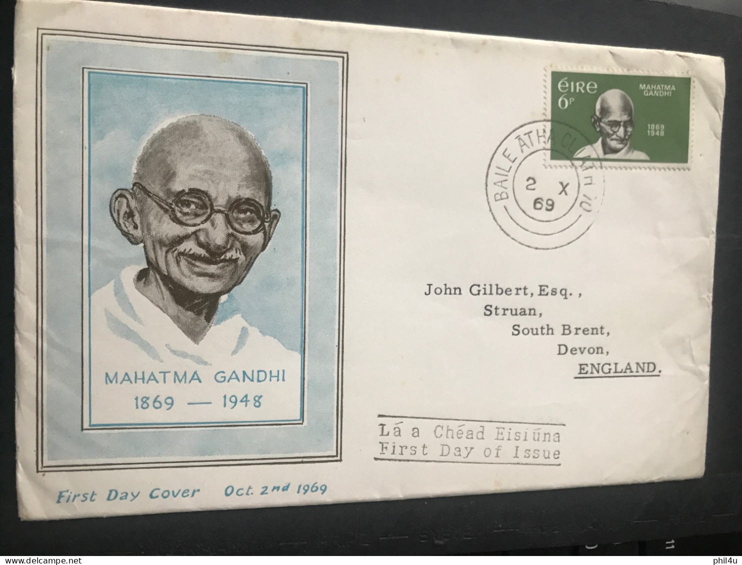 3 Different Ireland Mahatma Gandhi First Day Covers 2 Cpl Set But Interesting See - Brieven En Documenten