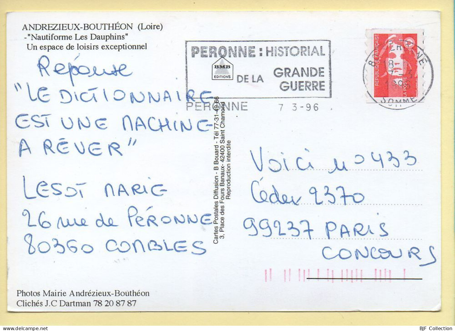 42. ANDREZIEUX-BOUTHEON – Nautiform Les Dauphins / Multivues (animée)(voir Scan Recto/verso) - Andrézieux-Bouthéon