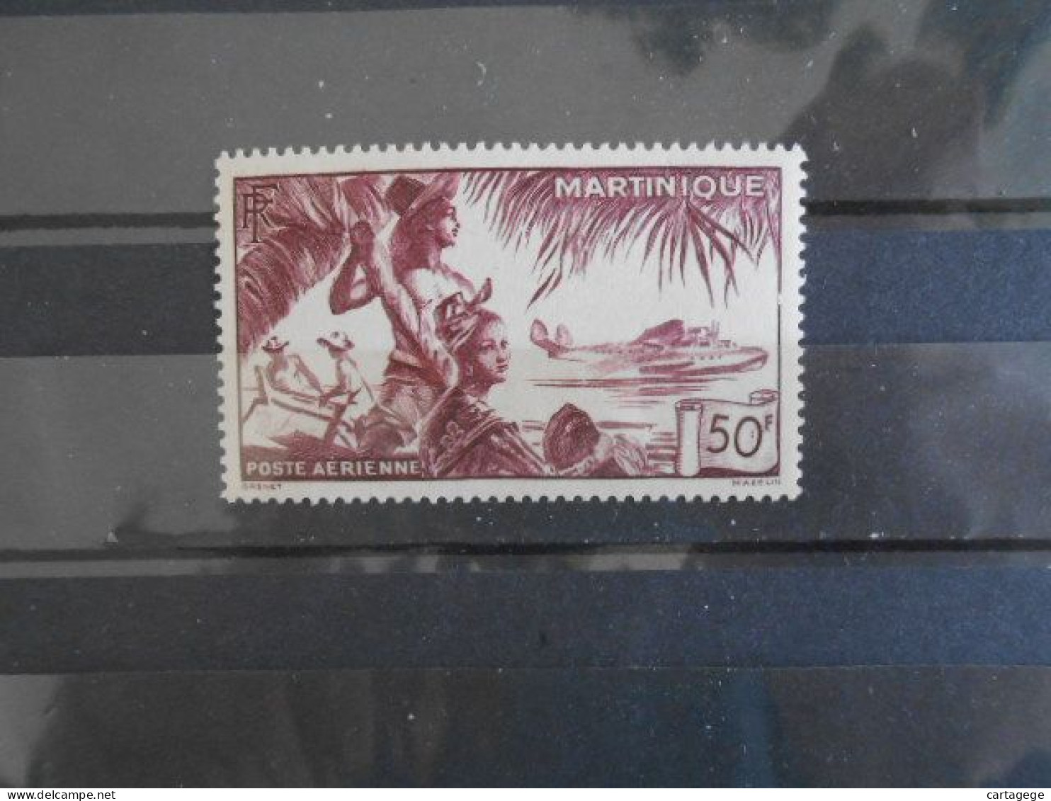 MARTINIQUE YT PA13  POSTE AERIENNE 50f. Lilas* - Luftpost