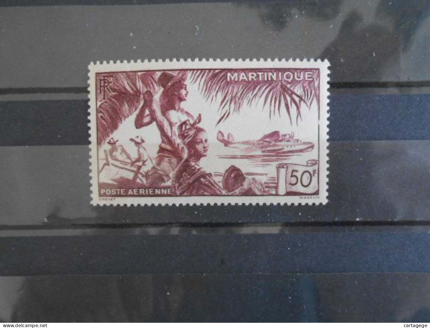 MARTINIQUE YT PA13  POSTE AERIENNE 50f. Lilas* - Airmail