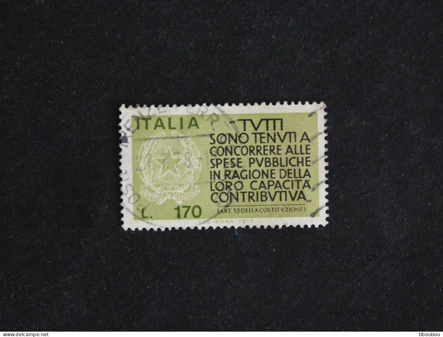 ITALIE ITALIA YT 1298 OBLITERE - INCITATION AU PAIEMENT DE L'IMPOT - 1971-80: Afgestempeld