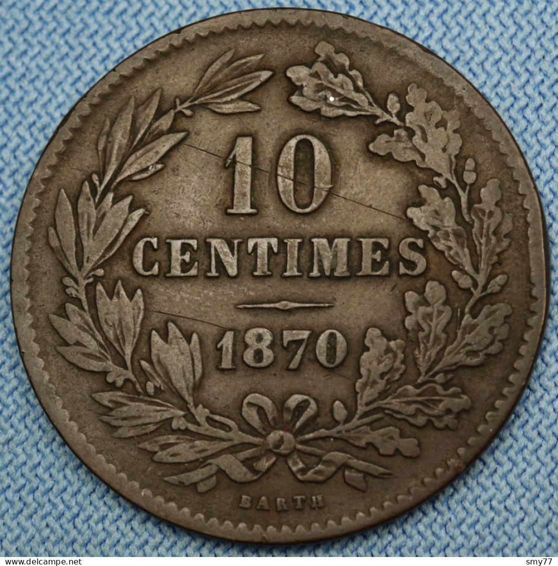 Luxembourg • 10 Centimes 1870   ► Without Dot / Sans Point ◄  Rarer Variant(e) Plus Rare • Luxemburg •  [24-582] - Luxembourg